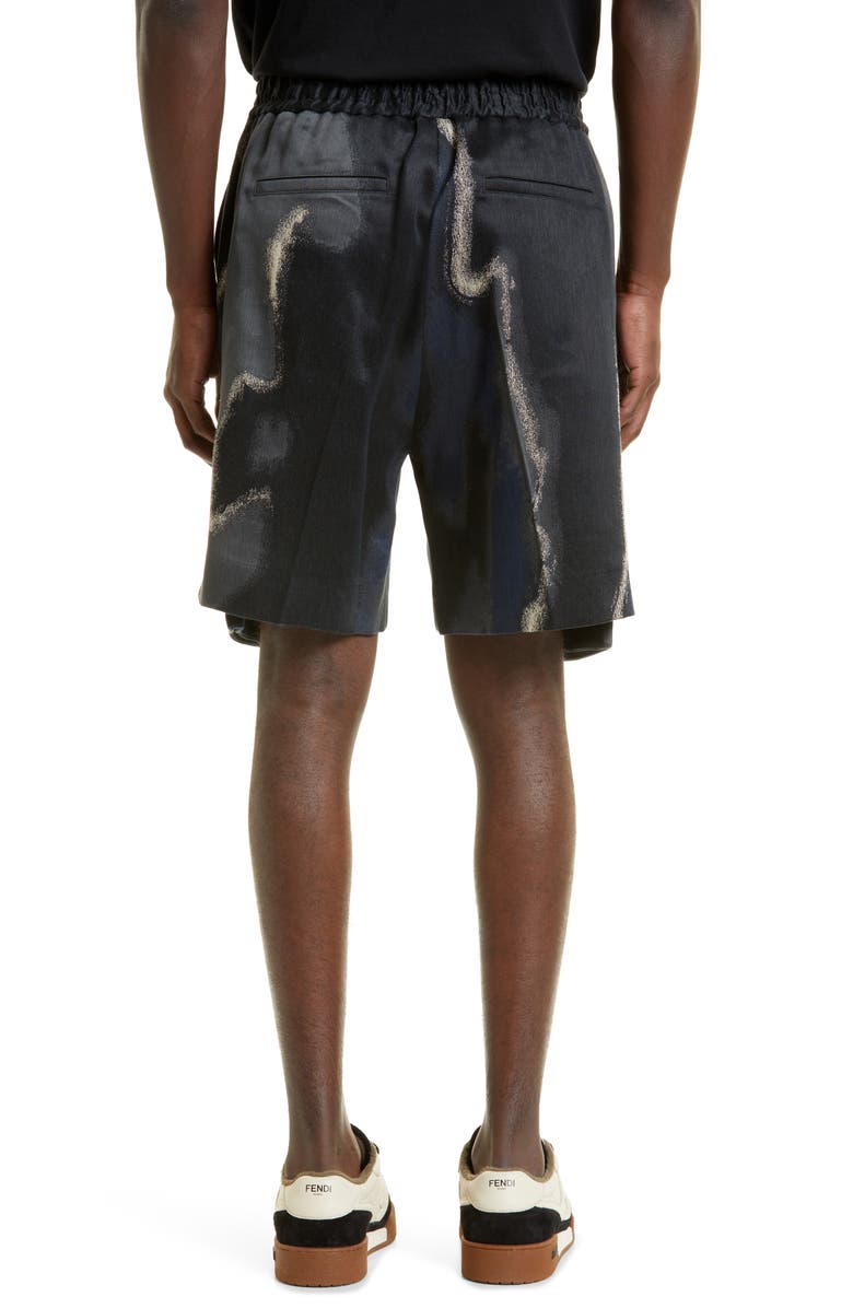 Fendi Men's Earth Print Linen, Cotton & Silk Cargo Shorts, Alternate, color,