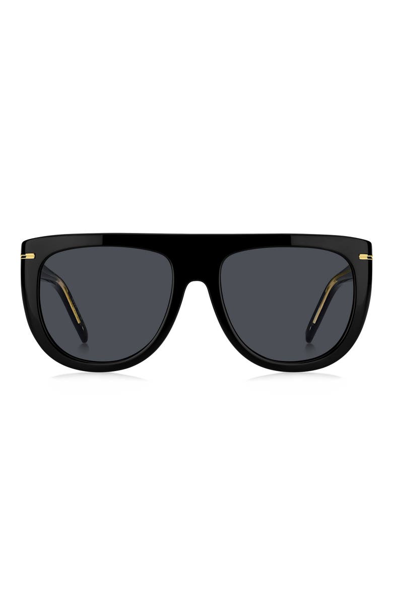56mm Shield Sunglasses, Main, color, BLACK