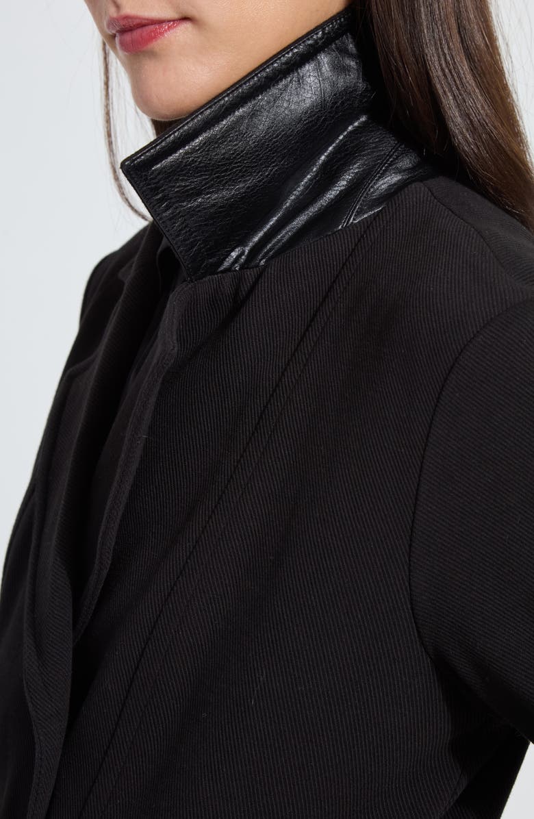 Lysse Alma Calvary Stretch Cotton Twill Peacoat, Alternate, color, Black