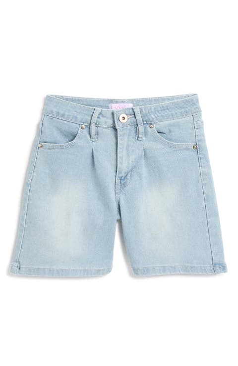 Kids' Front Pleat Denim Jorts (Big Kid)