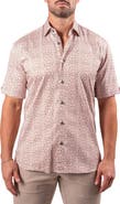 Maceoo Galileo Resistance2202 Brown Short Sleeve Cotton Button-Up Shirt