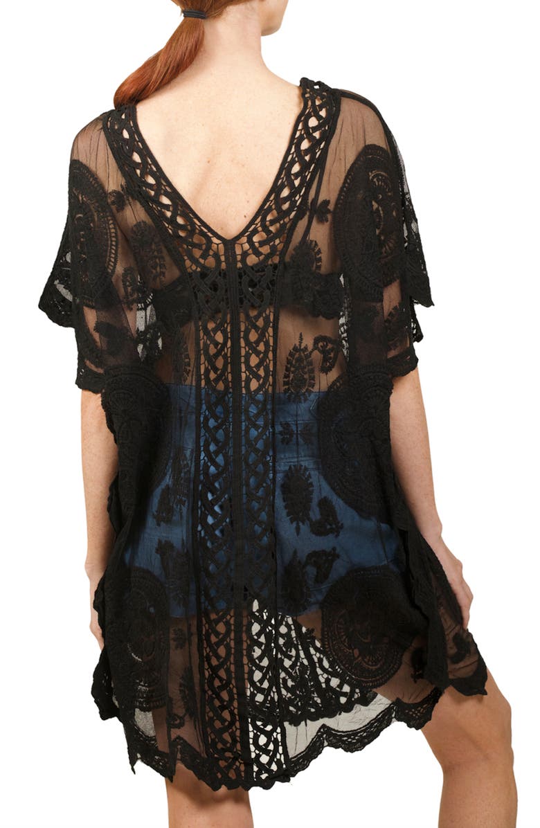 NIKKI LUND Mesh Embroidered Tunic Top, Alternate, color,