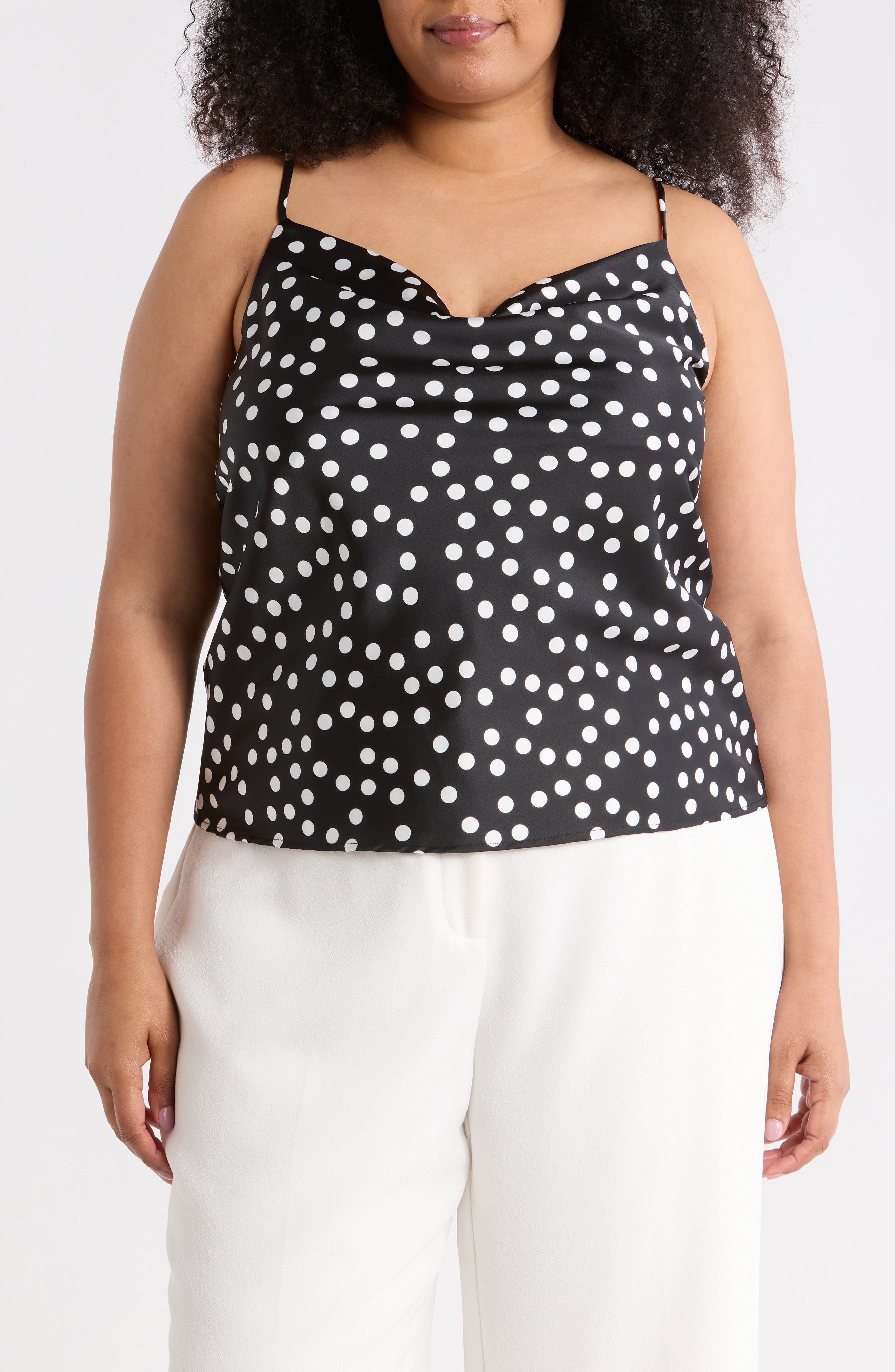 Renee C Cowl Neck Satin Camisole