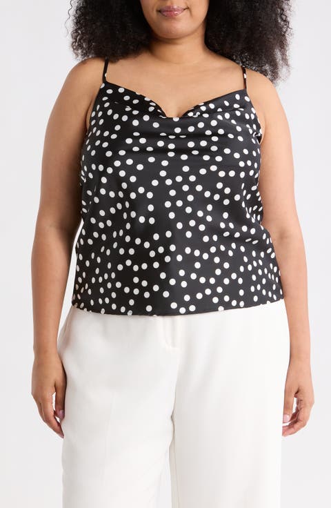 Cowl Neck Satin Camisole (Plus)