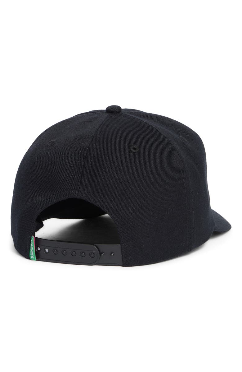 PLEASURES Sponsor Wool Blend Snapback Baseball Cap, Alternate, color, Black