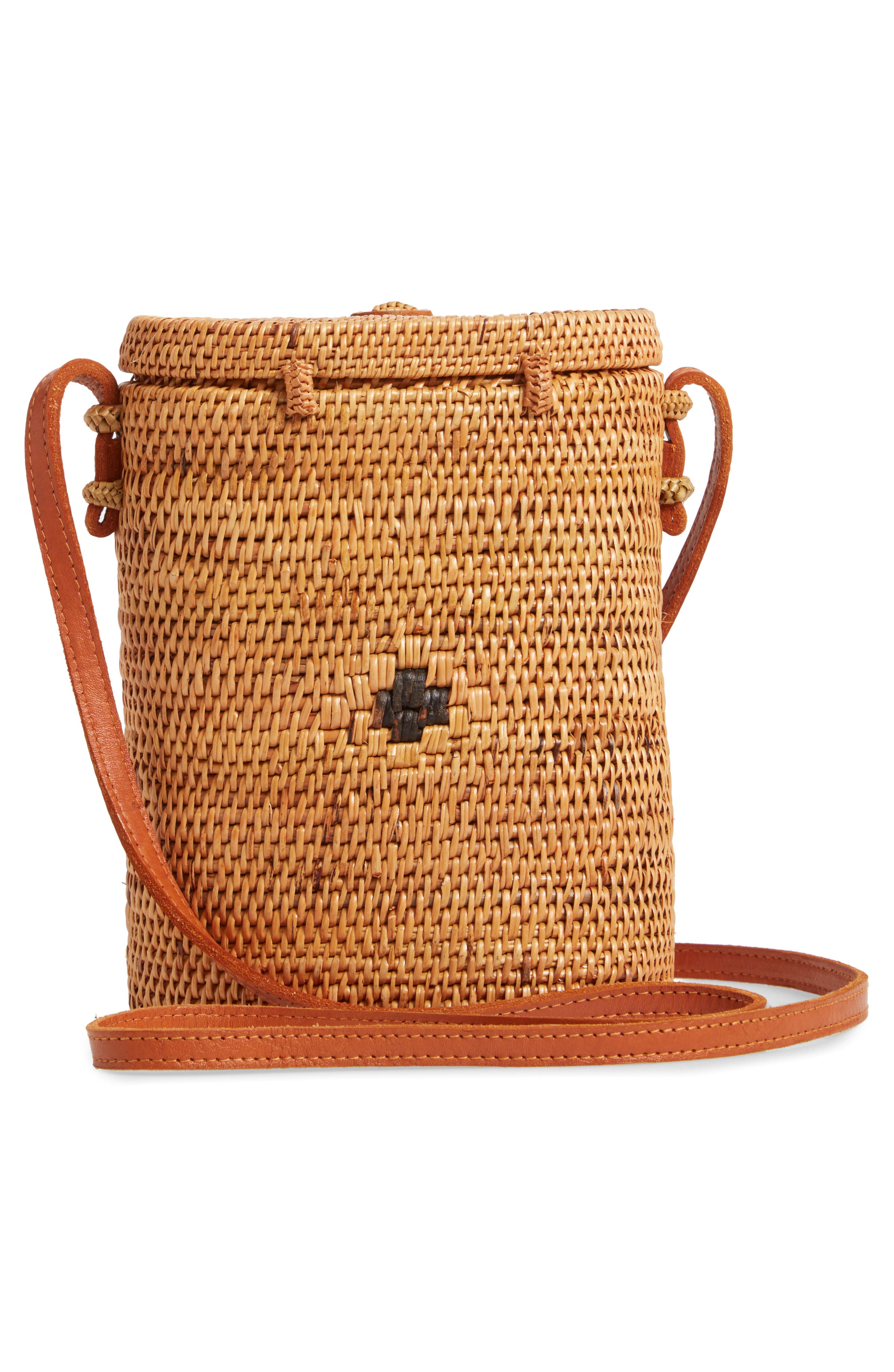 Nordstrom Woven Rattan Structured Basket Bag, Alternate, color, 