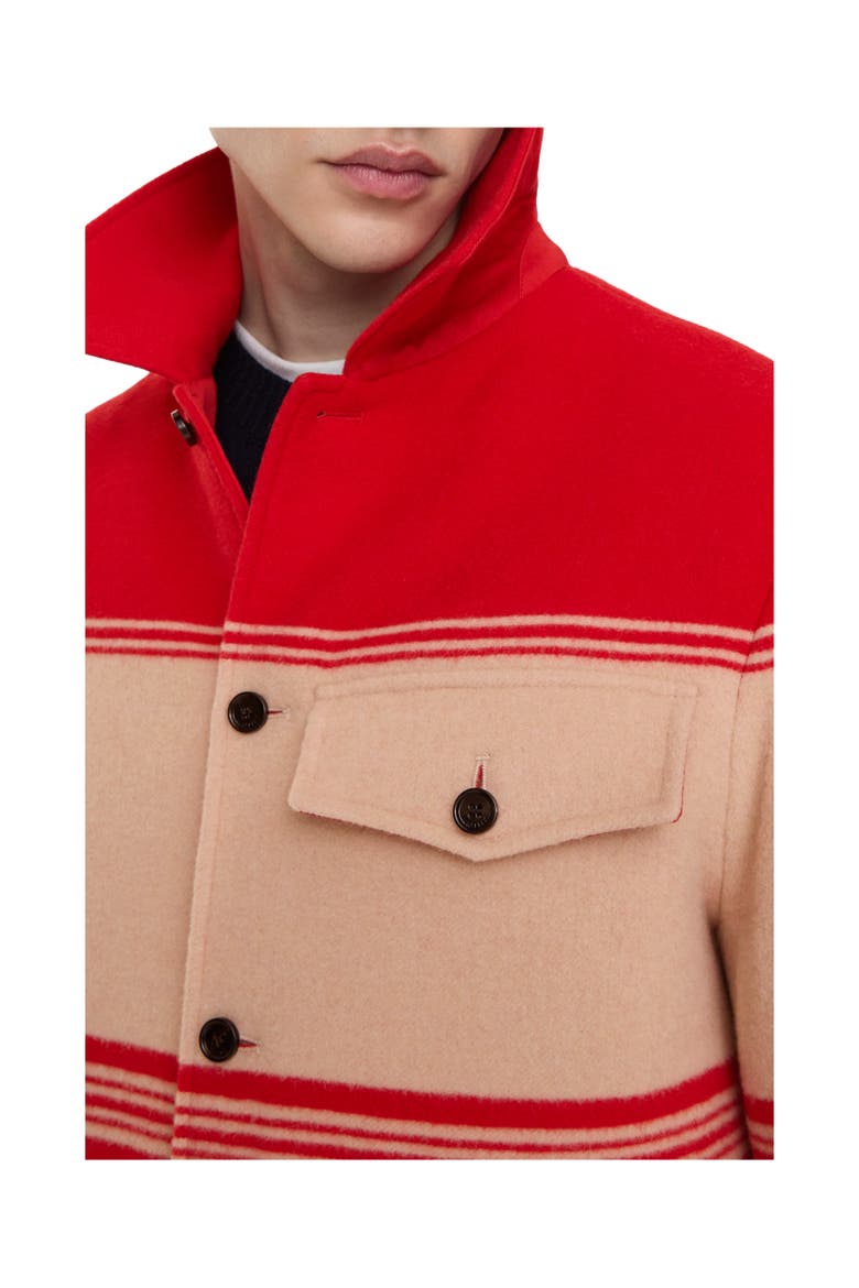 Striped Wool Nylon Jacket, Alternate, color, Crayon red