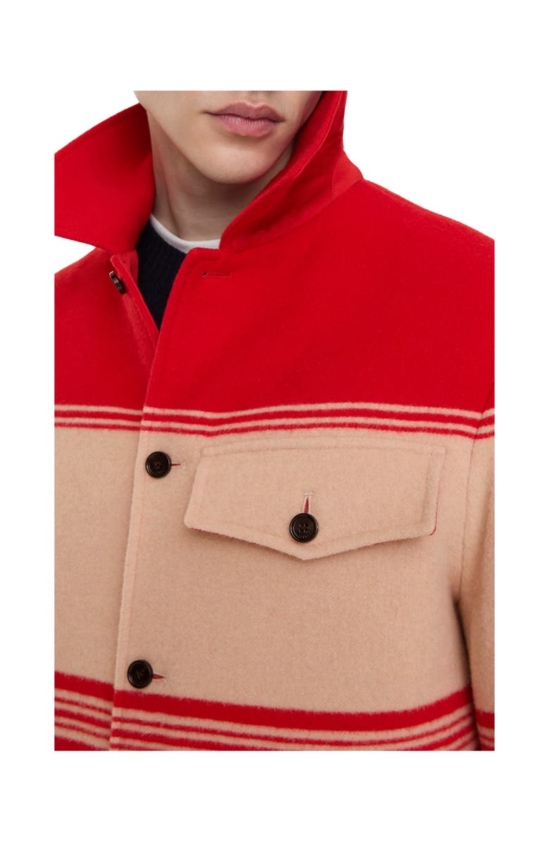Burberry Striped Wool Nylon Jacket, Alternate, color, Crayon Red