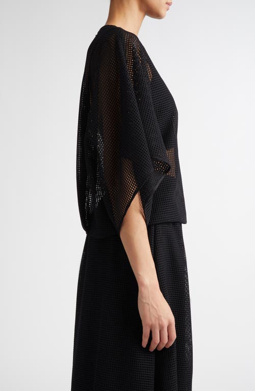 Shop Fforme Tenley Draped Mesh Top In Black