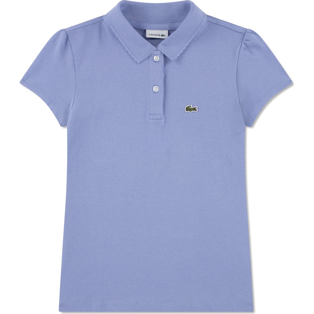 Lacoste Kids' Organic Cotton Piqué Polo In Blue