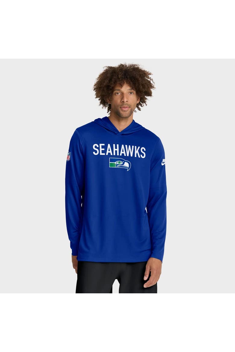Men's Nike Royal Seattle Seahawks Alt Pack Pass Accuracy Performance Long Sleeve Hoodie T-Shirt, Alternate, color, Royal