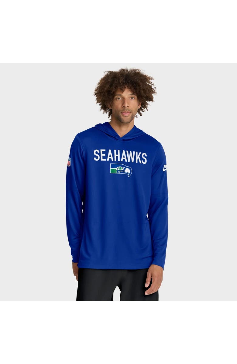 Nike Men's Nike Royal Seattle Seahawks Alt Pack Pass Accuracy Performance Long Sleeve Hoodie T-Shirt, Alternate, color, Royal