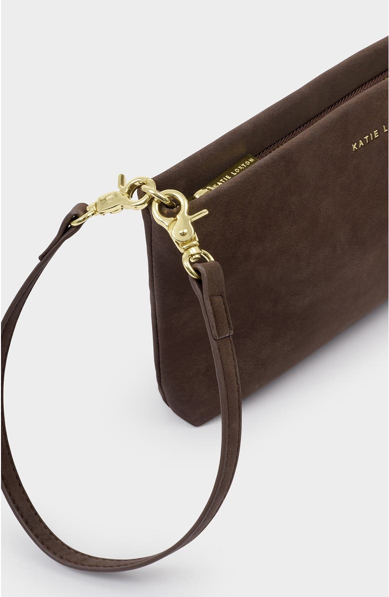 Katie Loxton Cord Small Shoulder Bag, Alternate, color, Bitter Chocolate Suedette