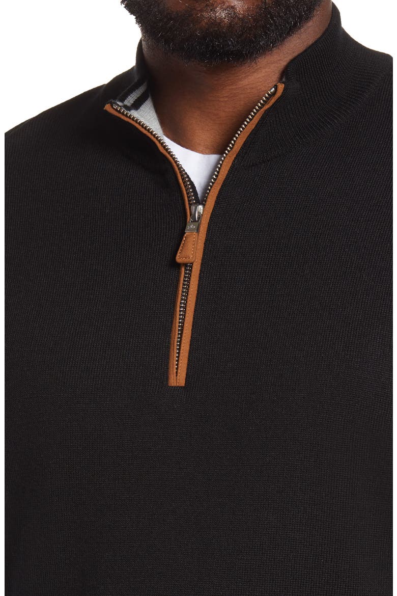 Crown Regular Fit Quarter Zip Pullover, Alternate, color, BLACK CAVIAR