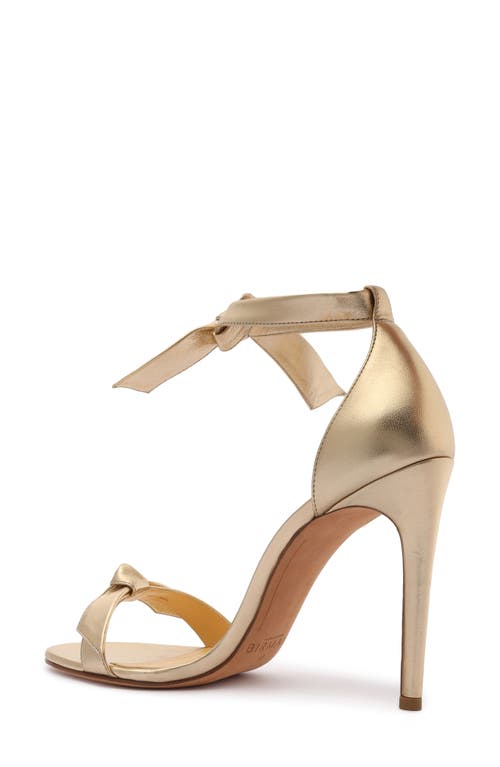 Alexandre Birman 100mm Clarita Bow-detail Leather Heeled Sandals In Gold