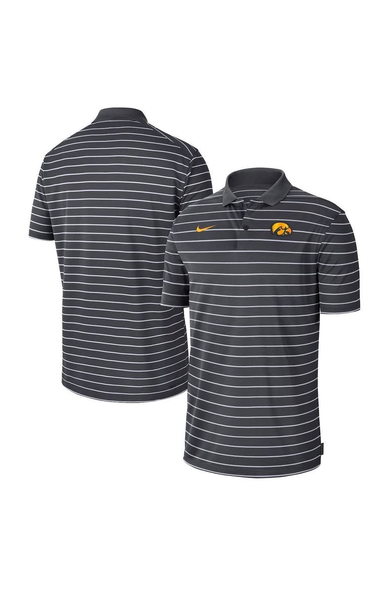 Nike Men's Nike Anthracite Iowa Hawkeyes 2022 Early Season Coaches Performance Polo, Main, color,