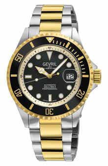 GEVRIL Wall Street Automatic Two-Tone Bracelet Watch, 43mm