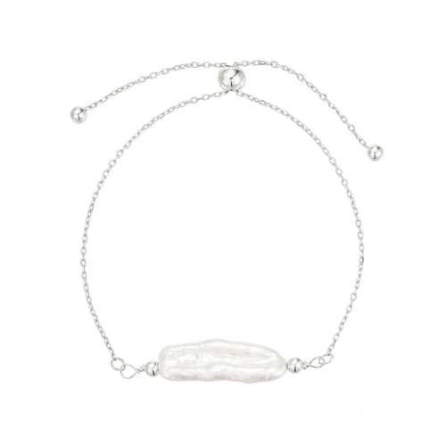 Untamed Petals Bree Baroque Pearl Bracelet In Metallic