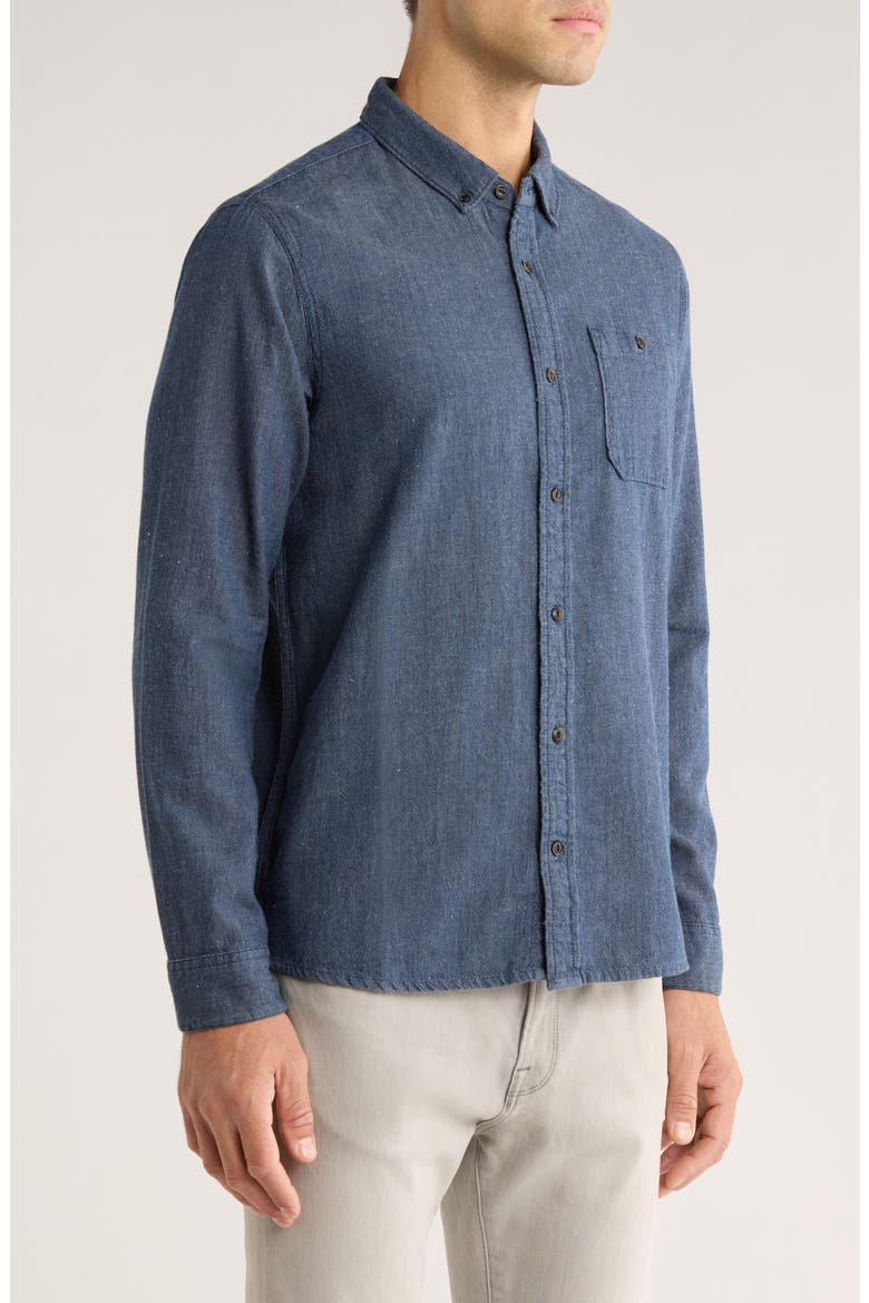 Scholar Organic Cotton Chambray Button-Down Shirt, Alternate, color, MID INDIGO