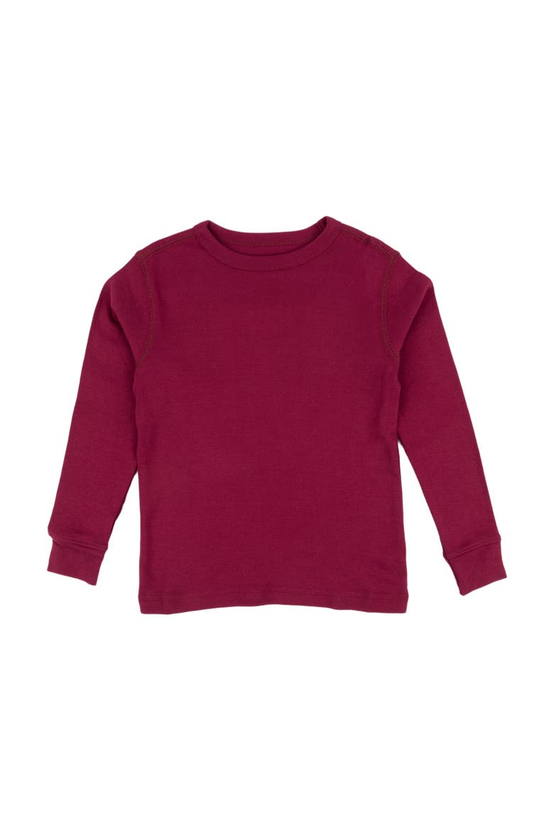 Kids Long Sleeve T-Shirt, 100% Cotton, Solid Colors, Main, color, BURGUNDY
