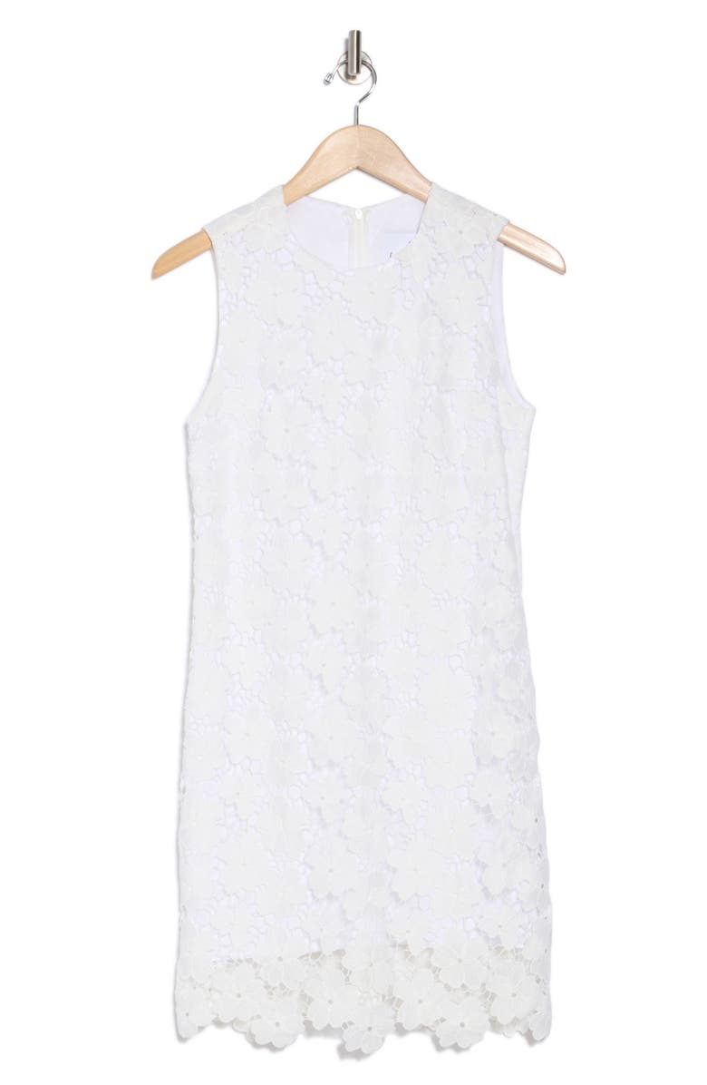 Sam Edelman Floral Lace Shift Dress, Alternate, color, White