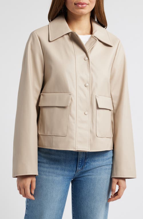 Shop Sam Edelman Faux Leather Swing Jacket In Oatmeal