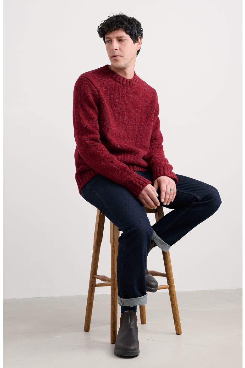 Bizen Neppy Wool Blend Crewneck Sweater, Alternate, color, CONKER