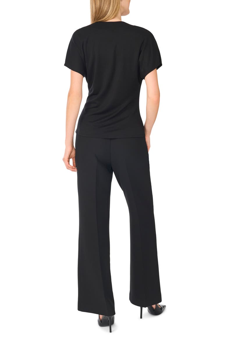 Asymmetrical Gathered Shoulder Top, Alternate, color, RICH BLACK