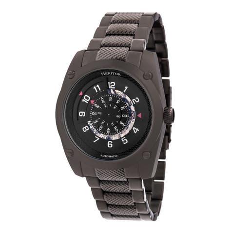 Daniels Semi-Skeleton Leather-Band Watch