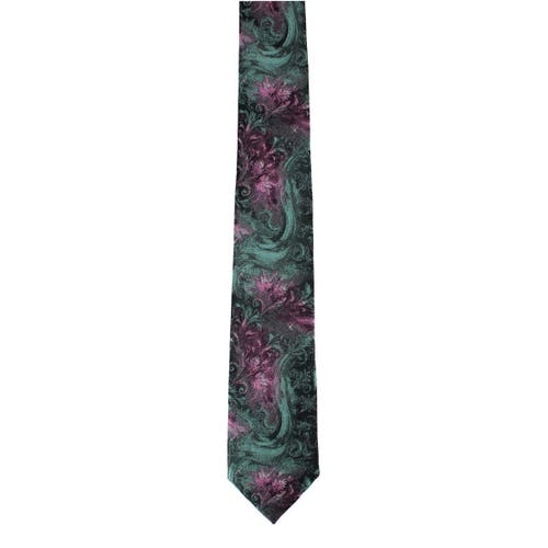 Trafalgar Big And Tall Arcane Storm Silk Novelty Neck Tie In Black