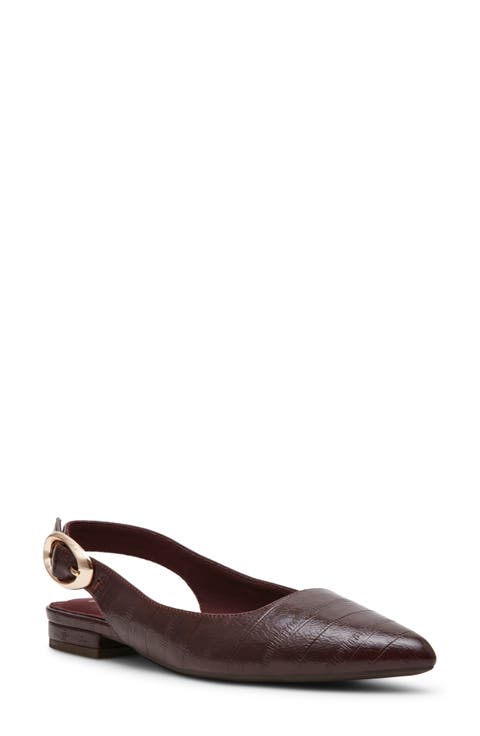 Kalil Faux Leather Slingback Pointed Toe Flat