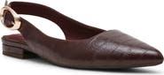 Anne Klein Kalil Faux Leather Slingback Pointed Toe Flat
