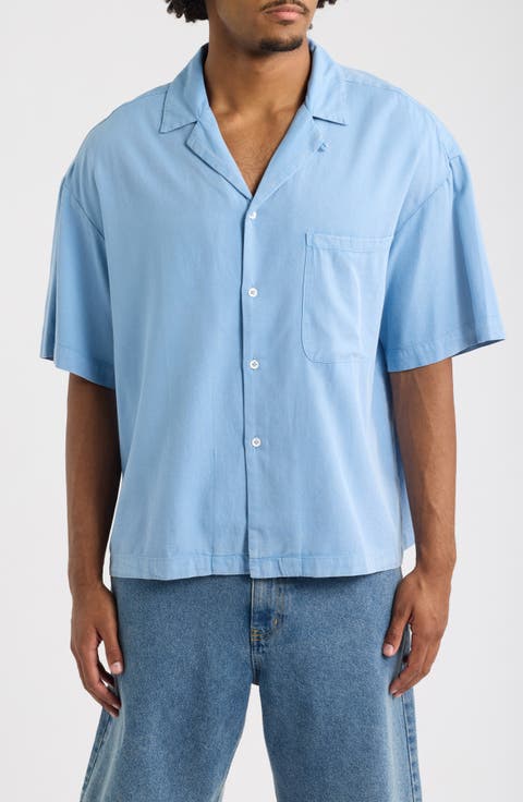 Oversize Cotton Blend Camp Shirt