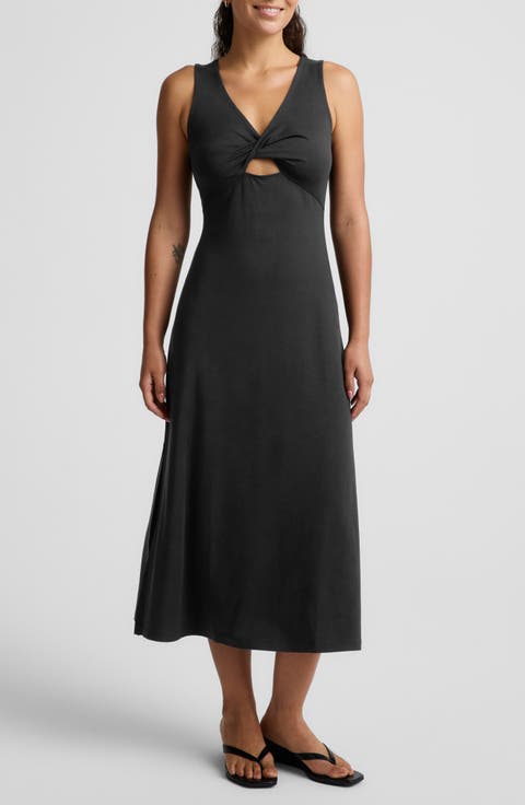 Twist Keyhole Midi Dress
