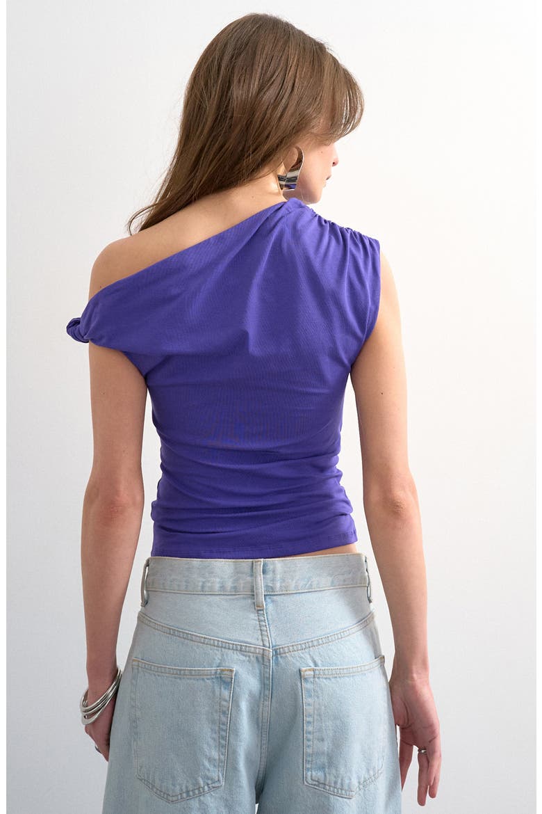 Knot One-Shoulder Top, Alternate, color, PURPLE