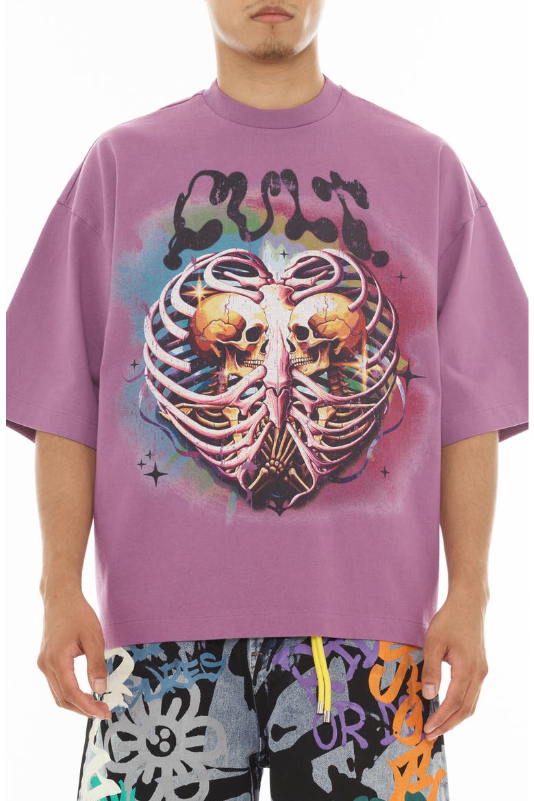 Crewneck Graphic T-Shirt, Main, color, DUSTY LAVENDER