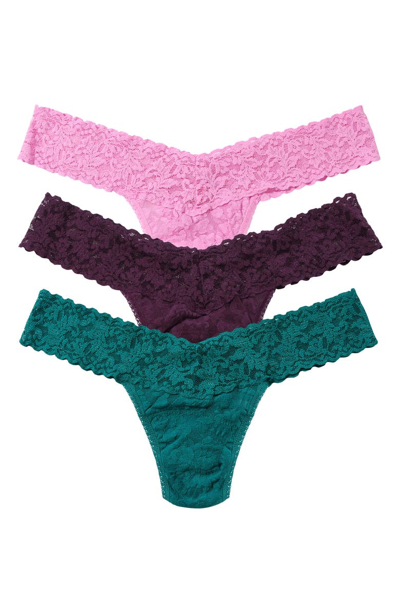 Hanky Panky Holiday Cracker Assorted 3-Pack Low Rise Thongs, Main, color, Horizon/Moonstone/Stone Fruit