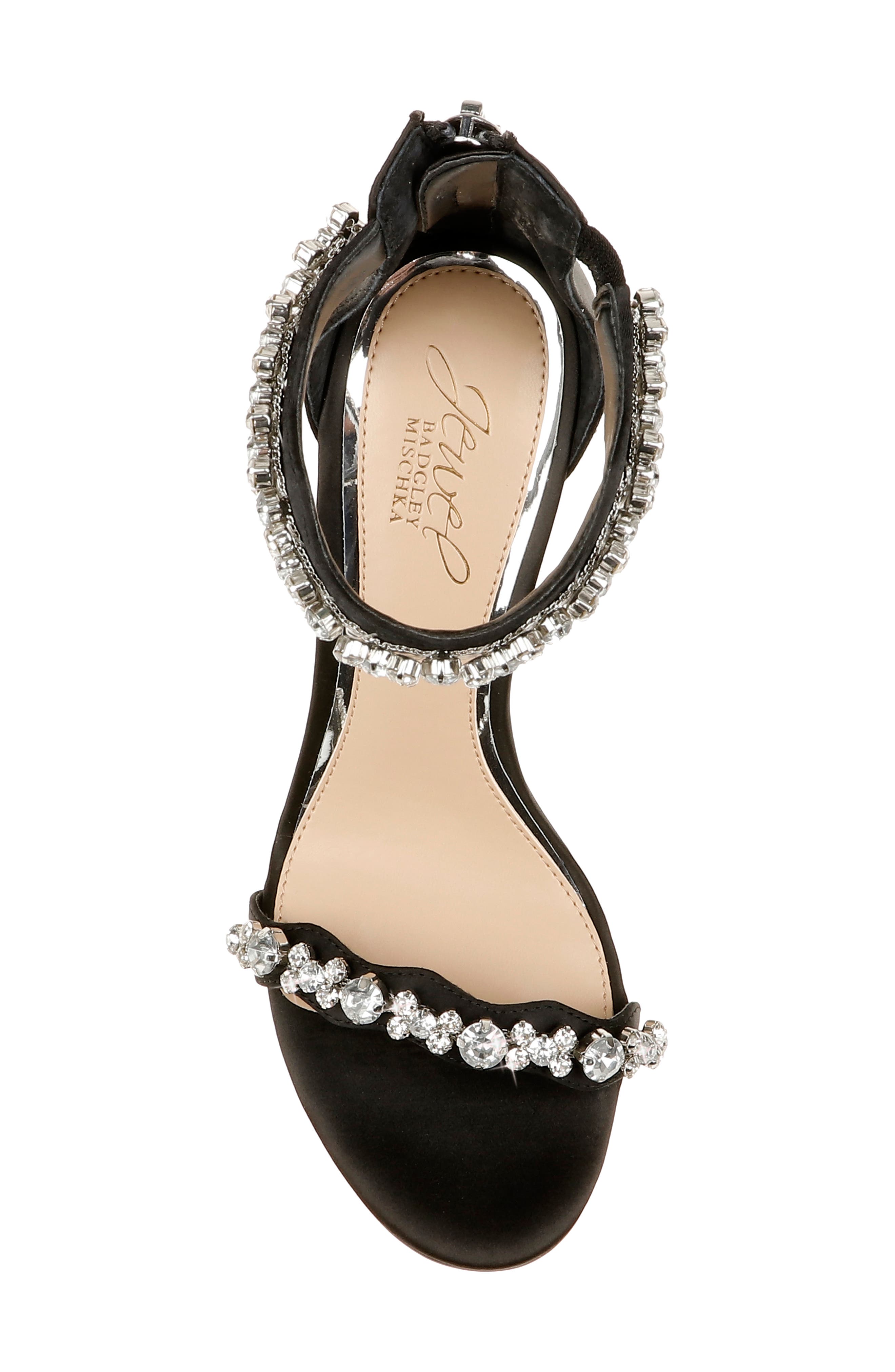 Jewel Badgley Mischka Odessa Crystal Block Heel Sandal, Alternate, color, 