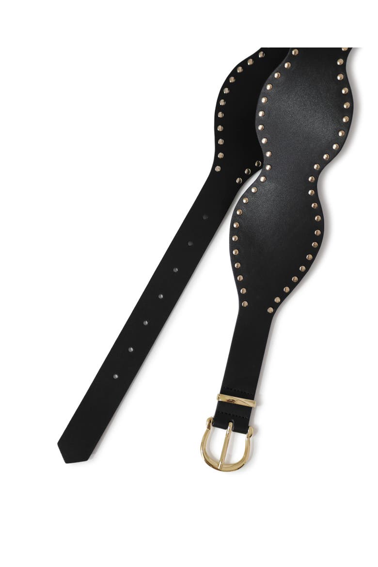 No Other Love Leather Studded Belt, Alternate, color, Black
