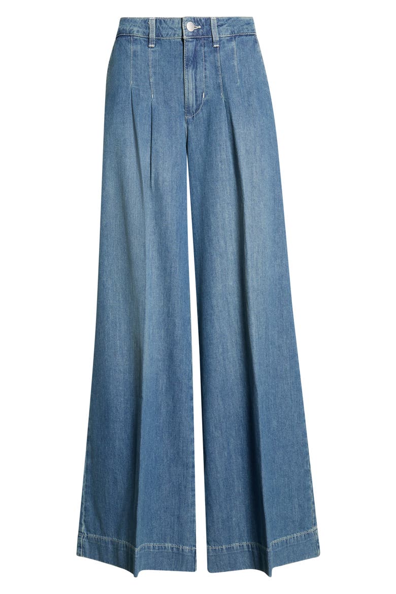 Jayani High Waist Pleated Wide Leg Jeans, Alternate, color, SARATOGA