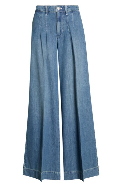 Jayani High Waist Pleated Wide Leg Jeans