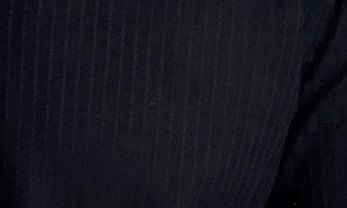 Karl Lagerfeld Paris Stripe Cotton Knit Camp Shirt In Black