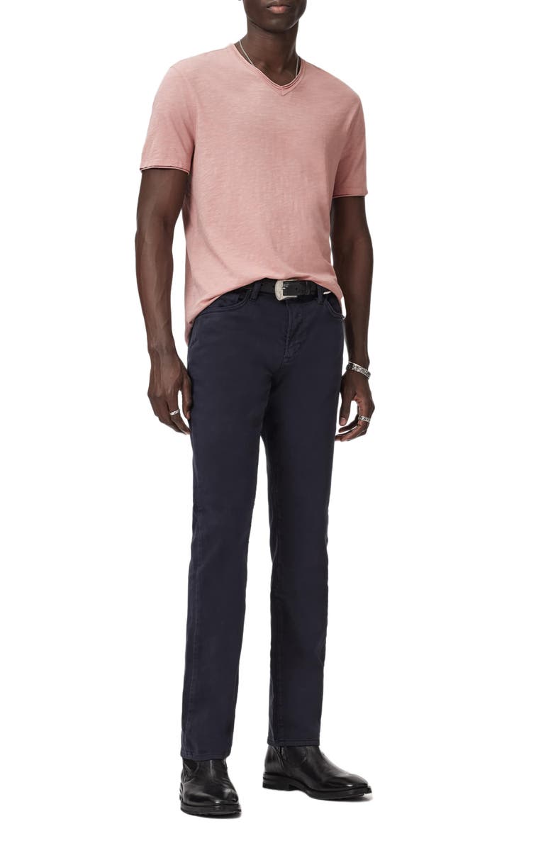 John Varvatos Miles Slub Organic Cotton Raw Edge T-Shirt, Alternate, color, Pink Sand