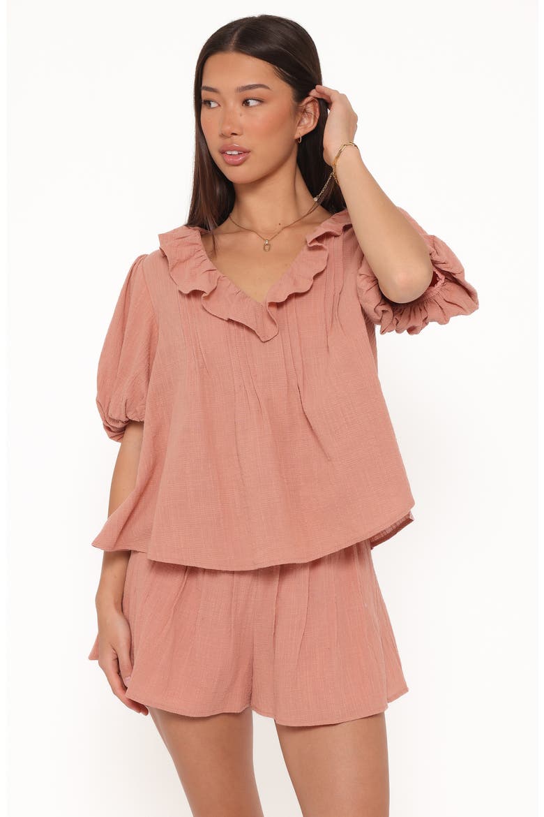 Felicity Cotton Gauze Shirt & Shorts Set, Alternate, color, DUSTY ROSE