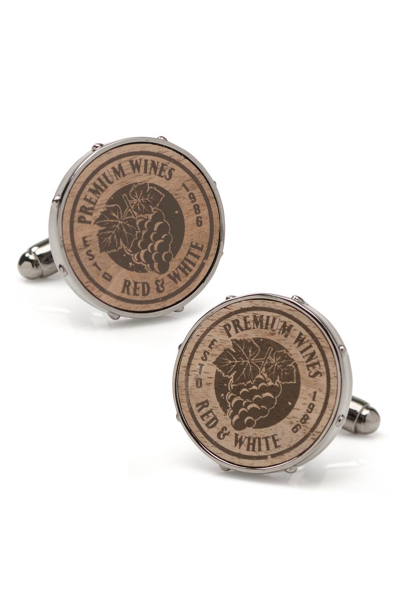 Cufflinks, Inc. Wine Barrel Cuff Links, Main, color, Brown