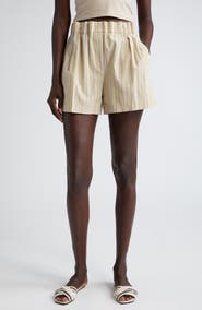 Brunello Cucinelli Stripe Cotton Blend Bermuda Shorts