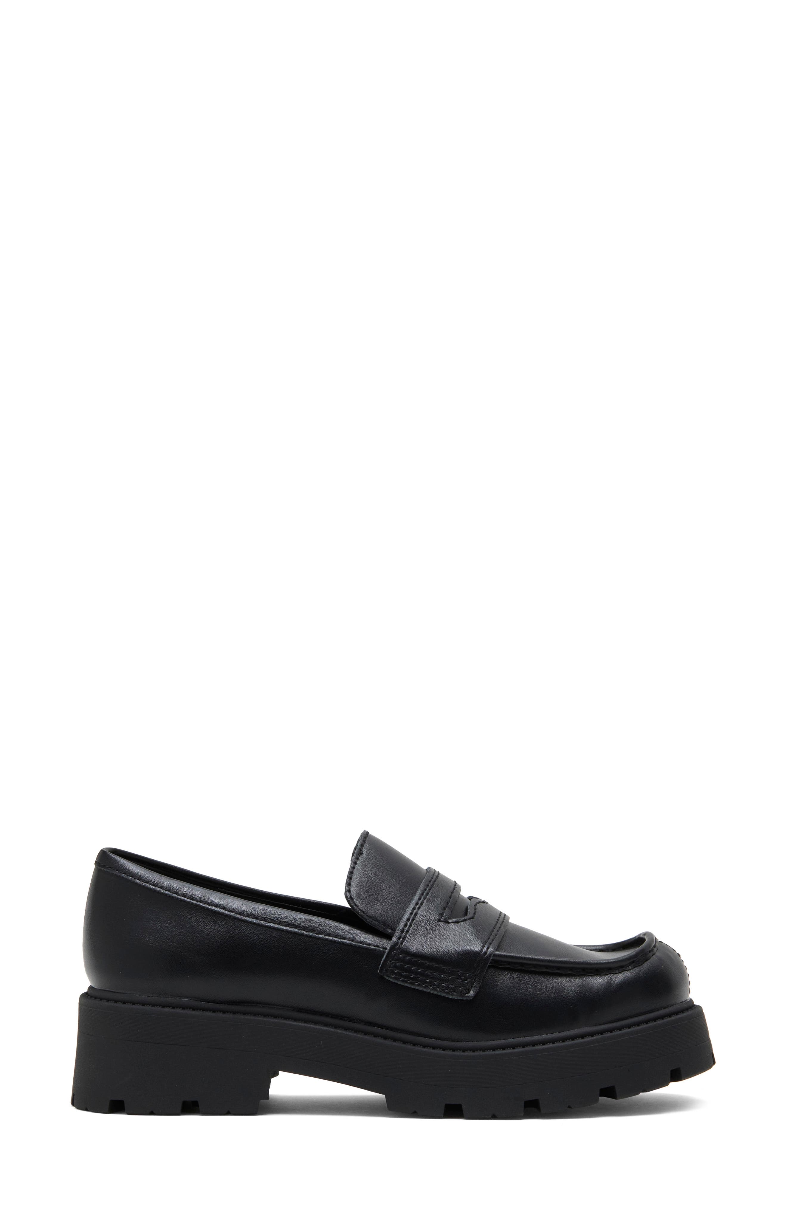 Leannah Platform Penny Loafer, Alternate, color, BLACK