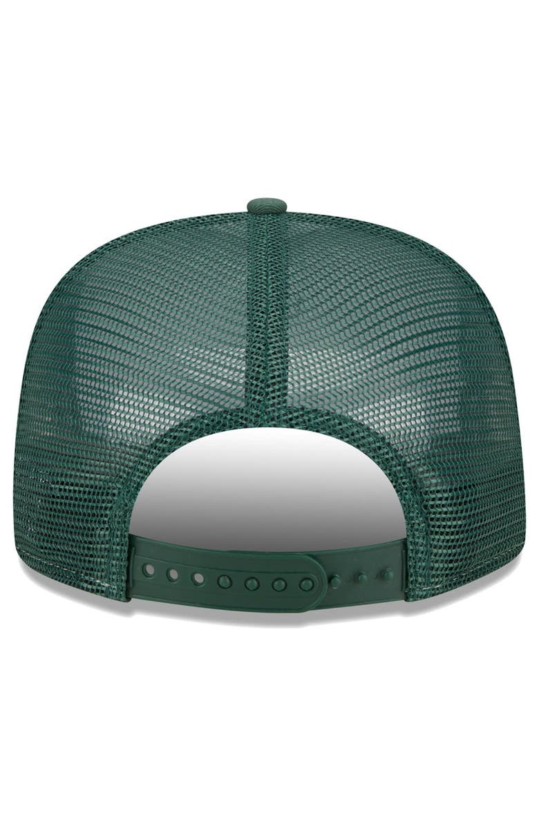 New Era Men's New Era White/Green Green Bay Packers Banger 9FIFTY Trucker Snapback Hat, Alternate, color, 