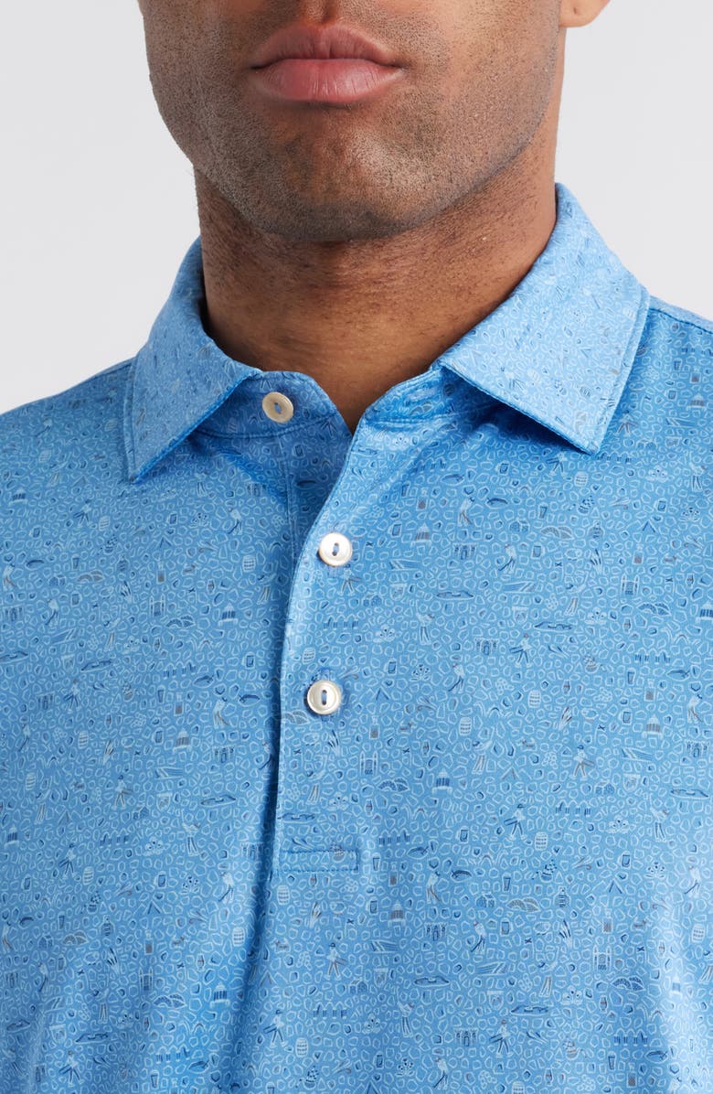 Peter Millar Scotland Links Performance Jersey Polo, Alternate, color, Evening Tide