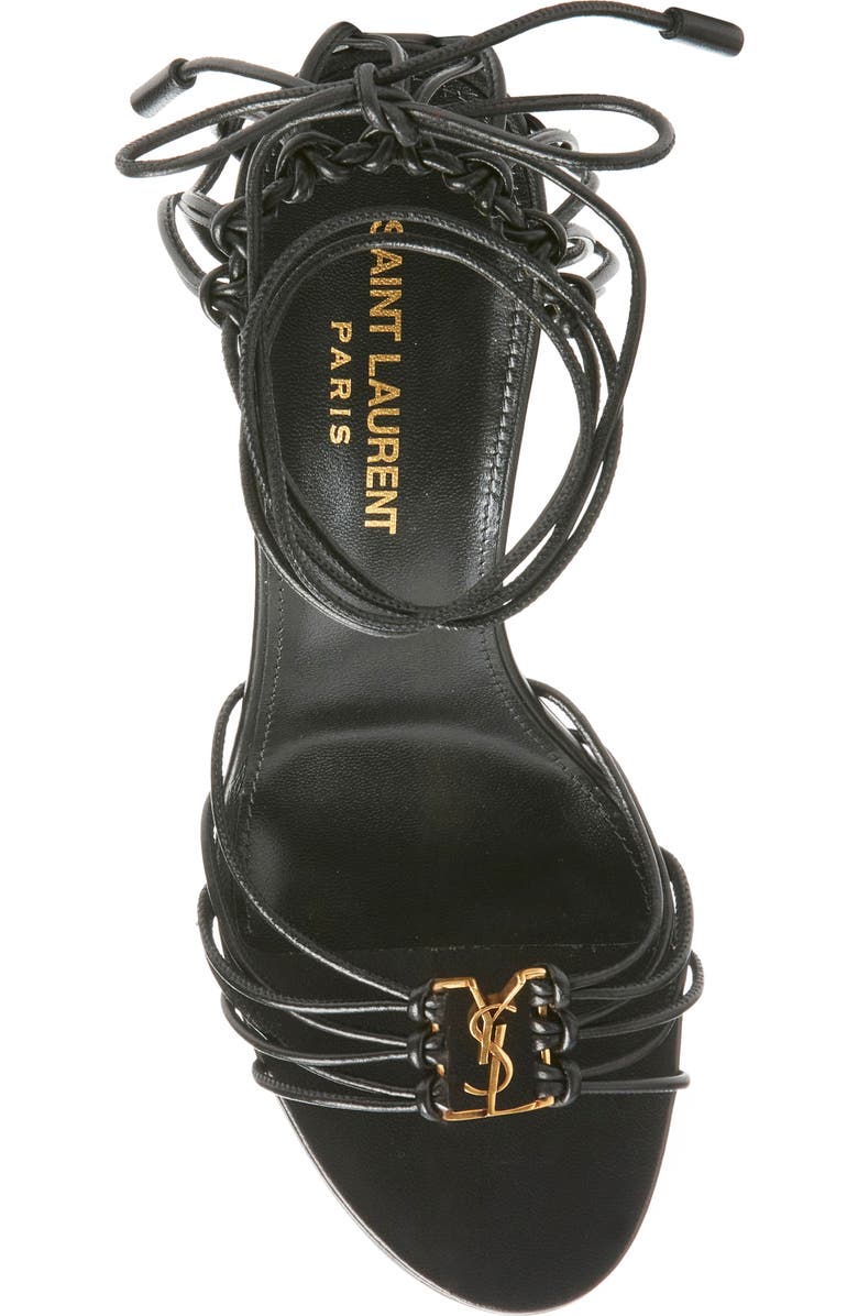 Saint Laurent Babylone Ankle Tie Sandal, Alternate, color,